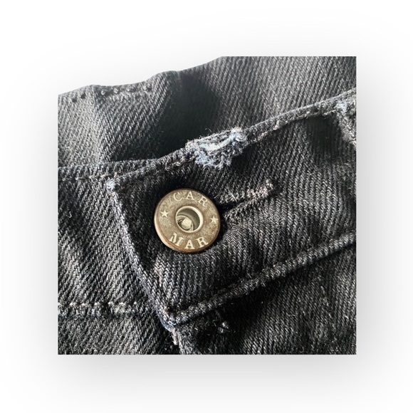 new LF Carmar ❉ Daisy Embroidery Embellished Cut Off Frayed Denim Shorts ❉ Black - Picture 10 of 16